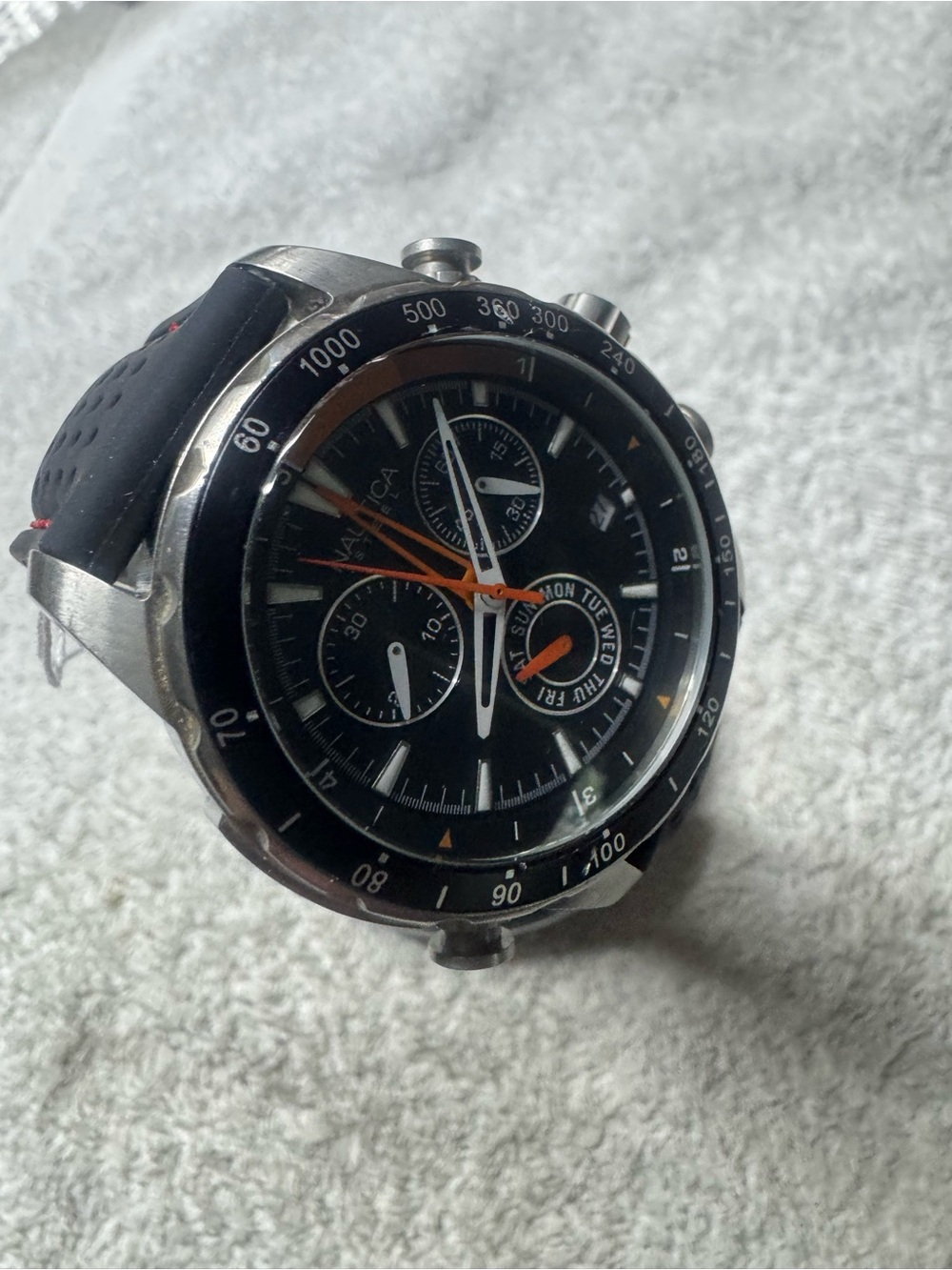 Nautica Black and Orange Sport Chronograph Watch - Picture 6 of 9